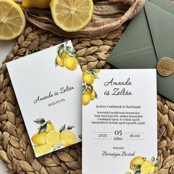 Lemon Esküvői Meghívó